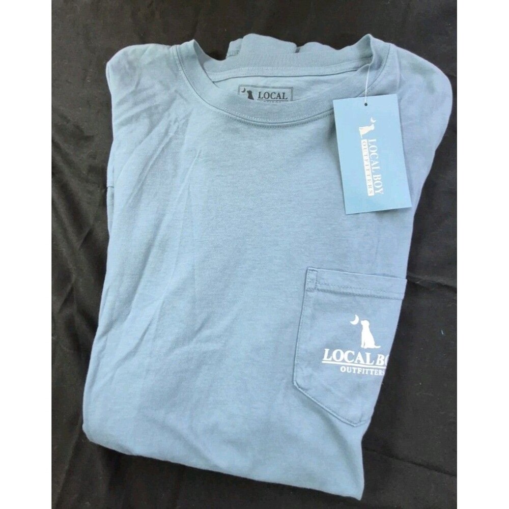 NWT Local Boy Sand Dog & Moon Plate Long Sleeve Shirt Mens Size XL Blue Camo